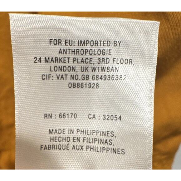 Maeve Mustard Yellow Button Front Dress Women’s Size 16 Anthropologie V Neck - Picture 7 of 7